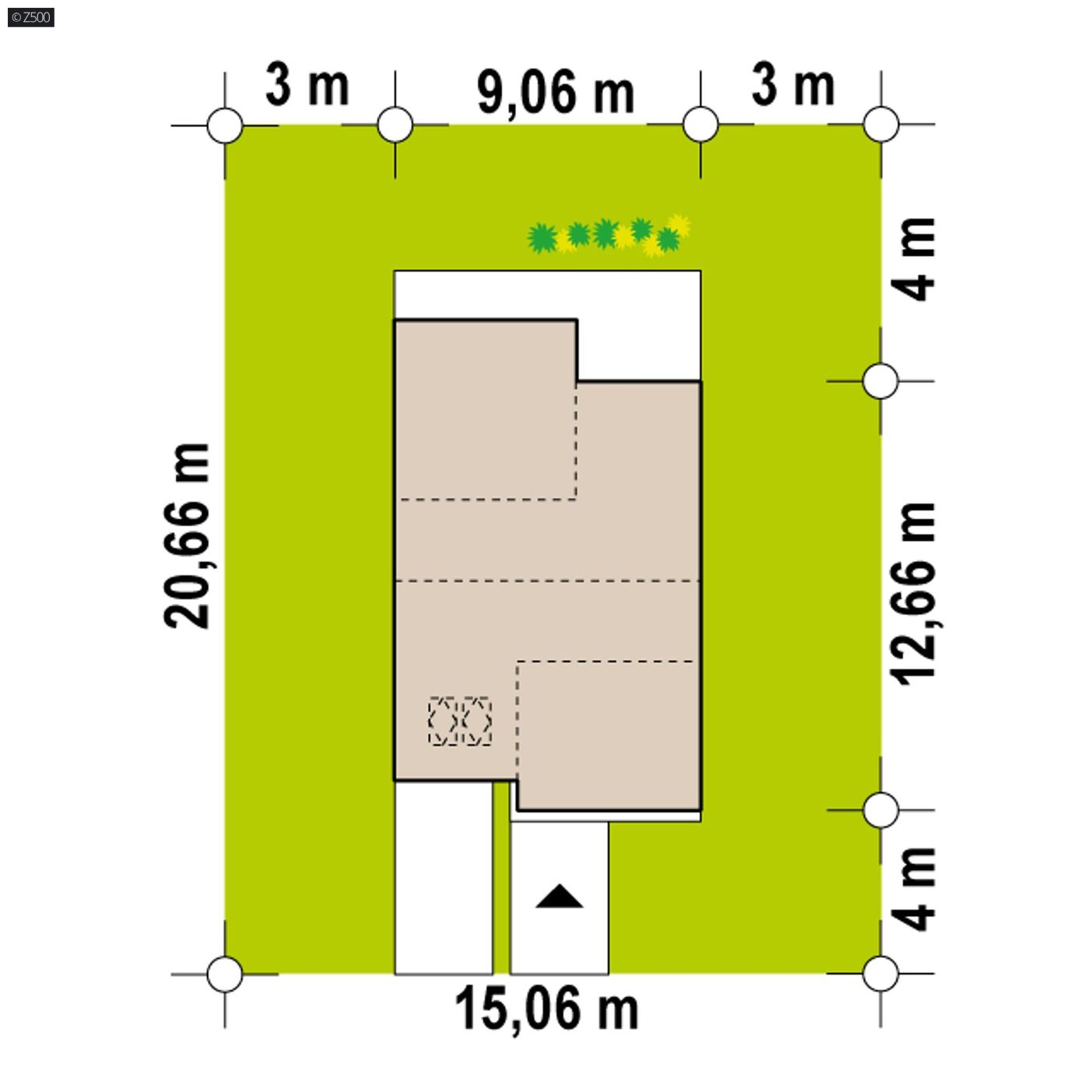 Projekt domu  - Radový alebo dvojdom s modernými vikiermi a garážou.