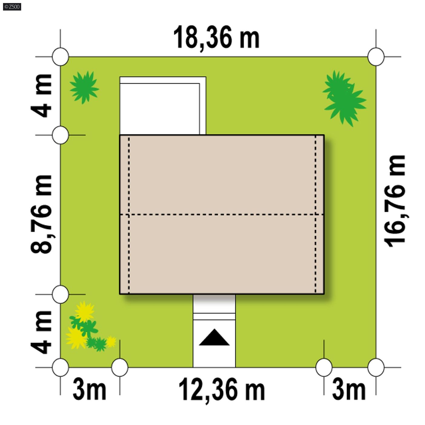 Projekt domu  - Moderný jednopodlažný dom s 3 spálňami, obývacou izbou, jedálňou, kuchyňou