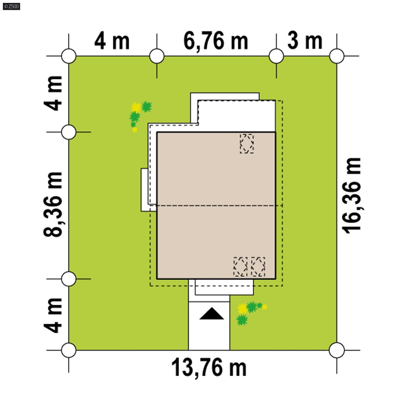 Projekt domu  - malý dvojdom s tromi spálňami v podkroví.