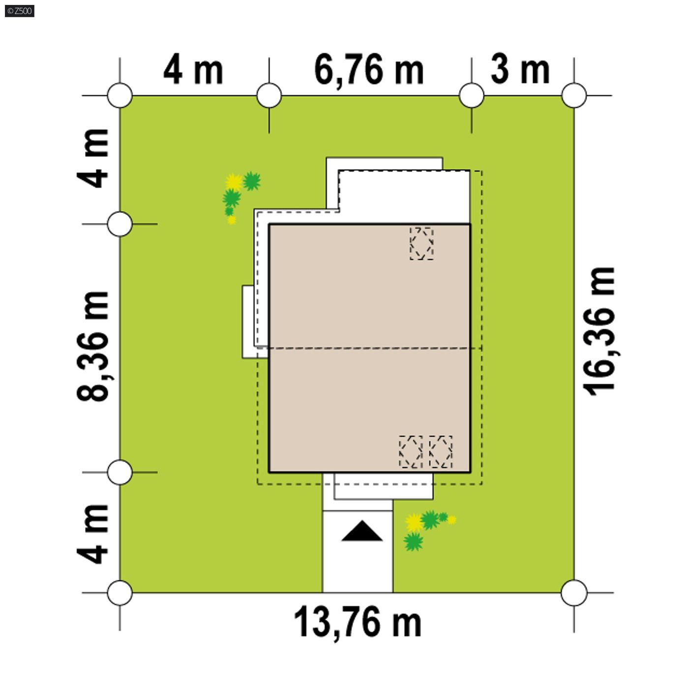 Projekt domu  - malý dvojdom s tromi spálňami v podkroví.