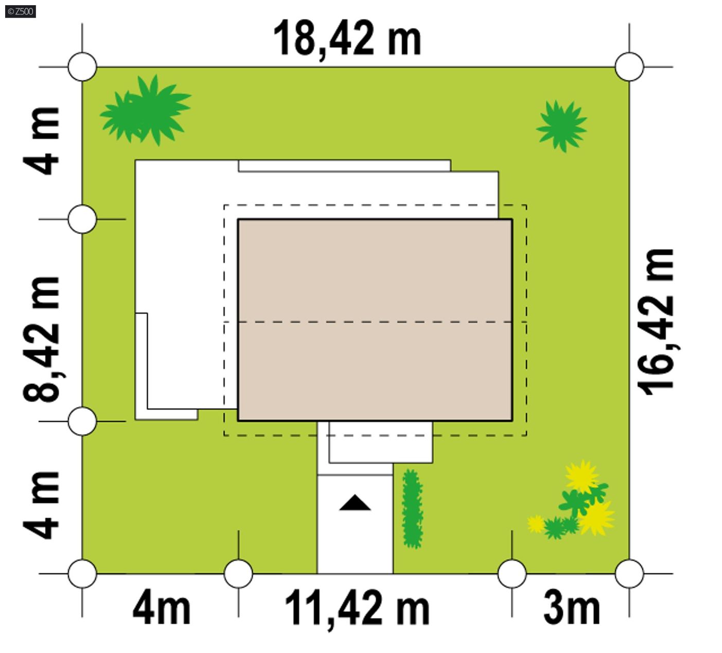 Projekt domu  - Projekt jednopodlažného domu s podkrovím
